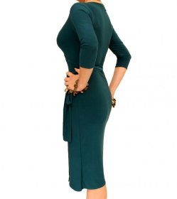 Teal Elegant Wrap Dress
