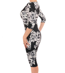 Black and White Floral Shift Dress