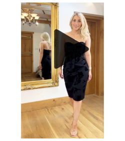 Black Fully Lined Floral Bustier Dress